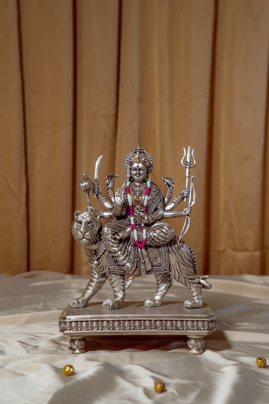 Antique silver Durga idol