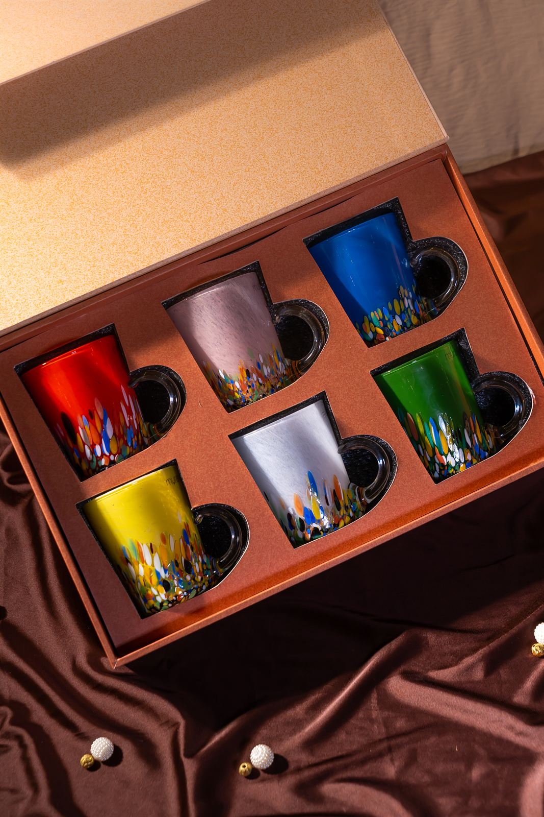 Murano glass mugs gift box